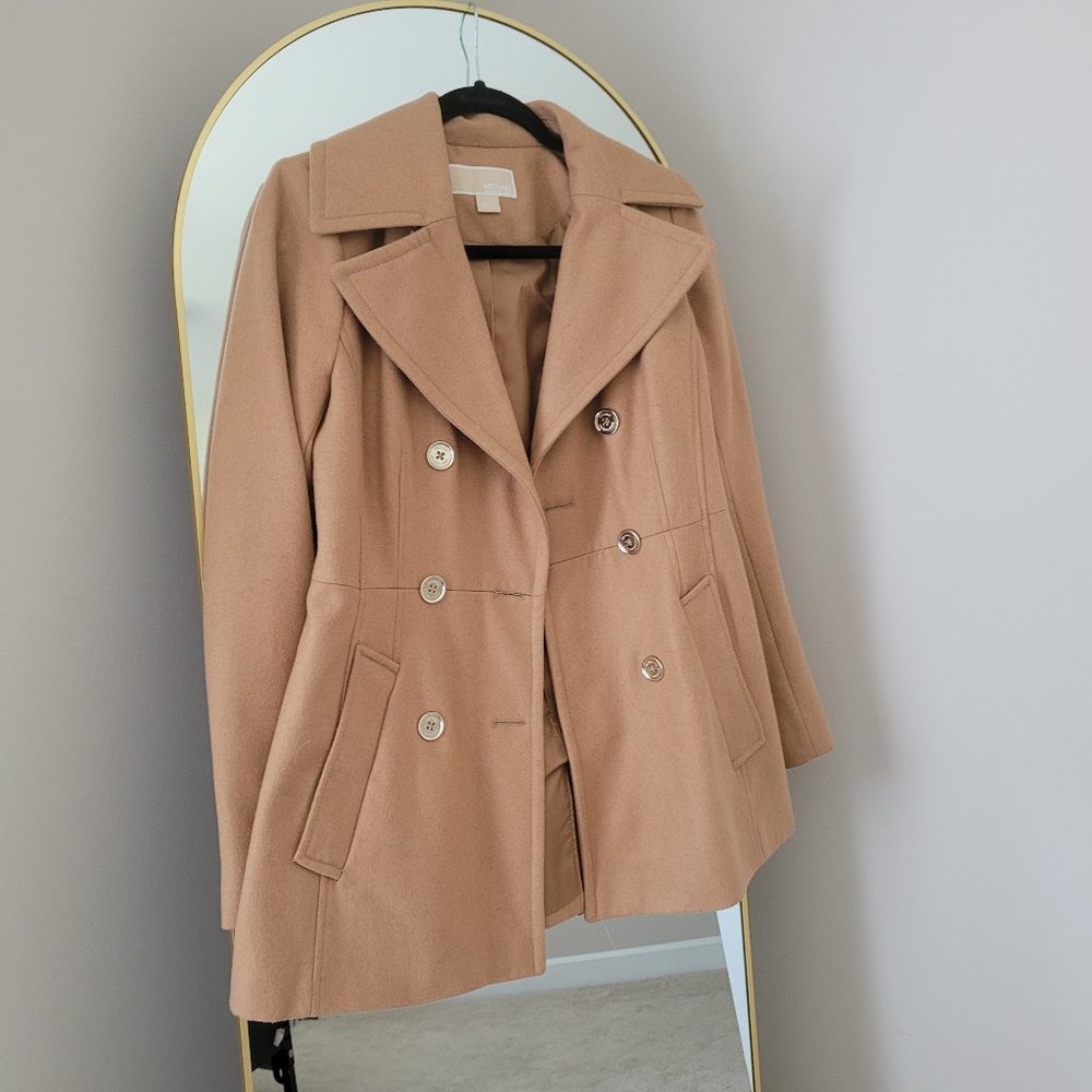 Michael Kors wool blend peacoat, camel, xs